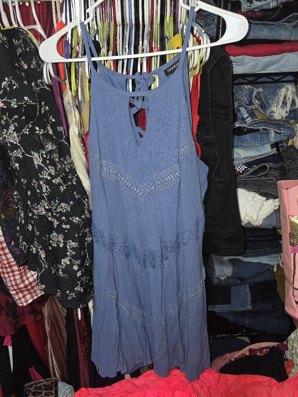 Torrid 1x Blue Gauze Trapeze Dress